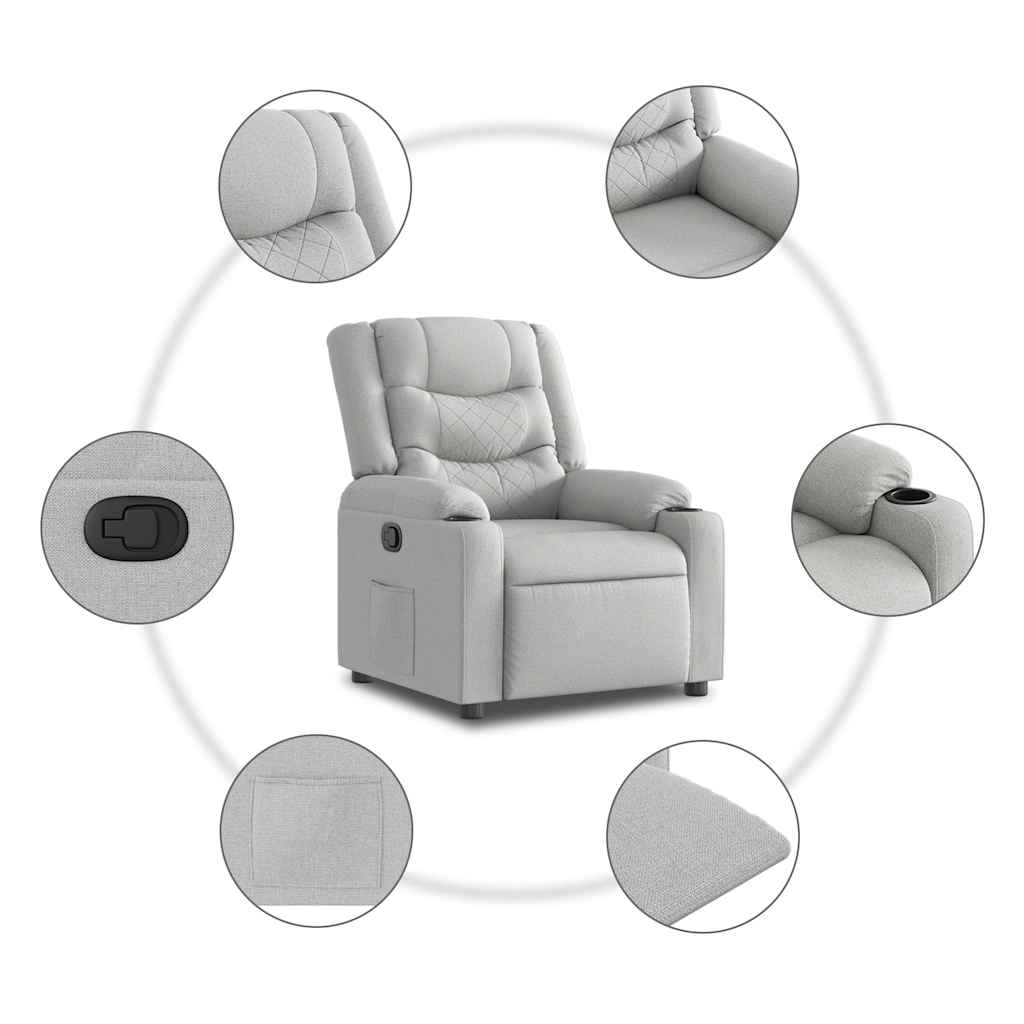 Fauteuil Verstelbaar Stof Wolk Grijs Wolkengrijs