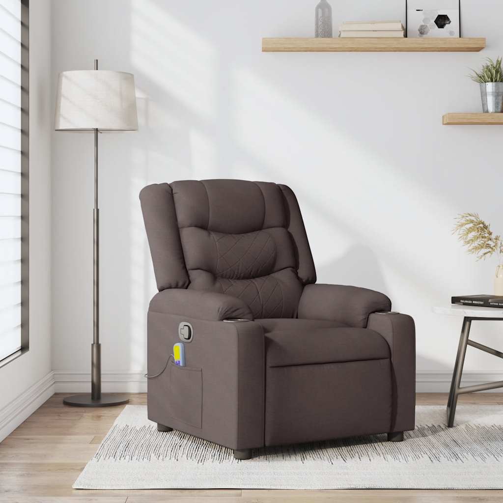 Fauteuil Verstelbaar Stof Donkerbruin