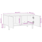 Salontafel 80X50X40 Cm Bewerkt Hout Zwart