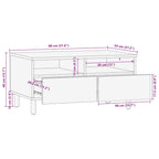 Salontafel 80X54X40 Cm Bewerkt Hout Zwart