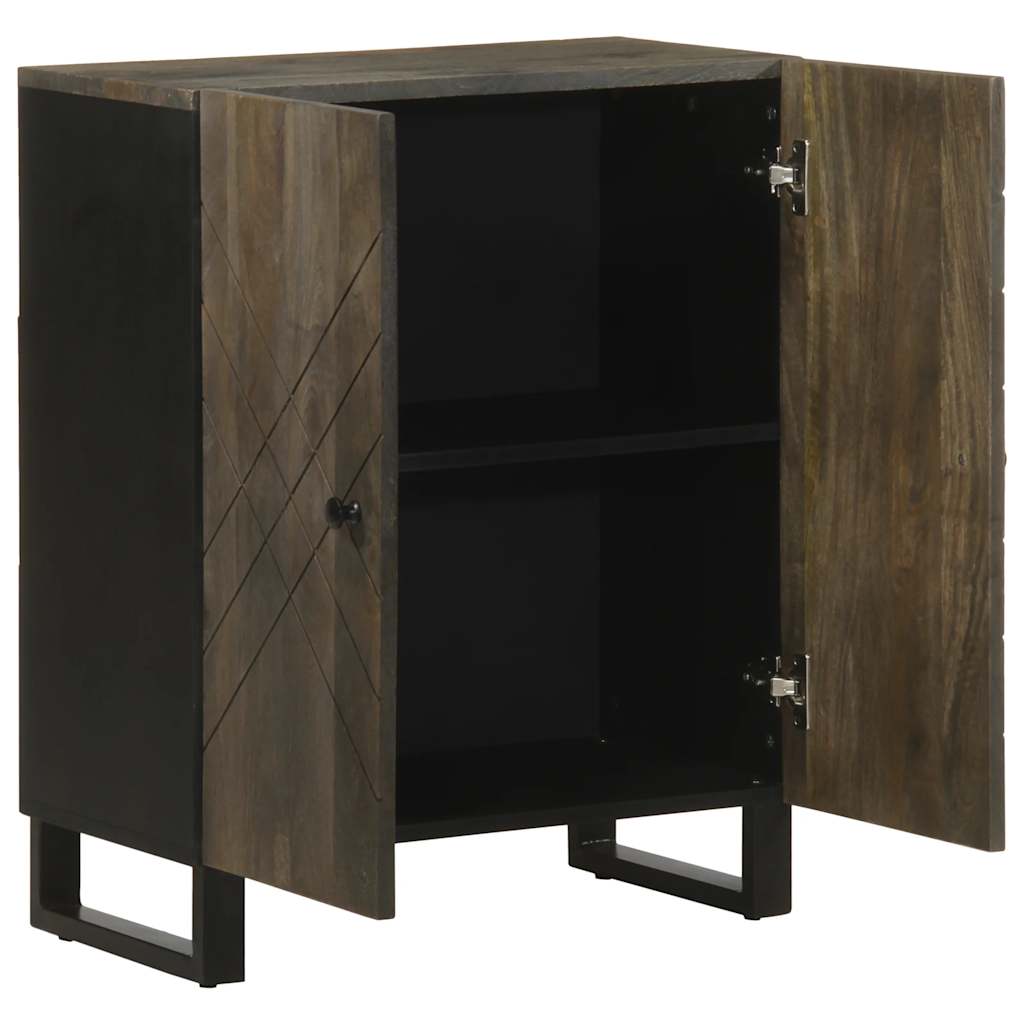 Dressoir 60X33X75 Cm Massief Mangohout Zwart