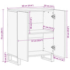Dressoir 60X33X75 Cm Massief Mangohout Zwart