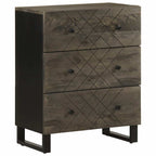 Dressoir 60X33X75 Cm Massief Mangohout Zwart