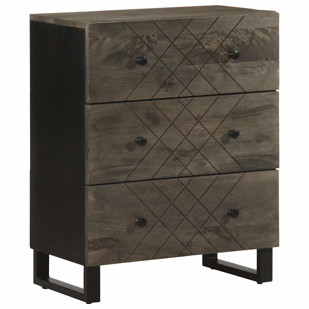 Dressoir 60X33X75 Cm Massief Mangohout Zwart