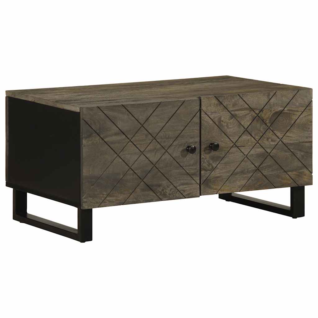 Salontafel 80X50X40 Cm Massief Mangohout Zwart