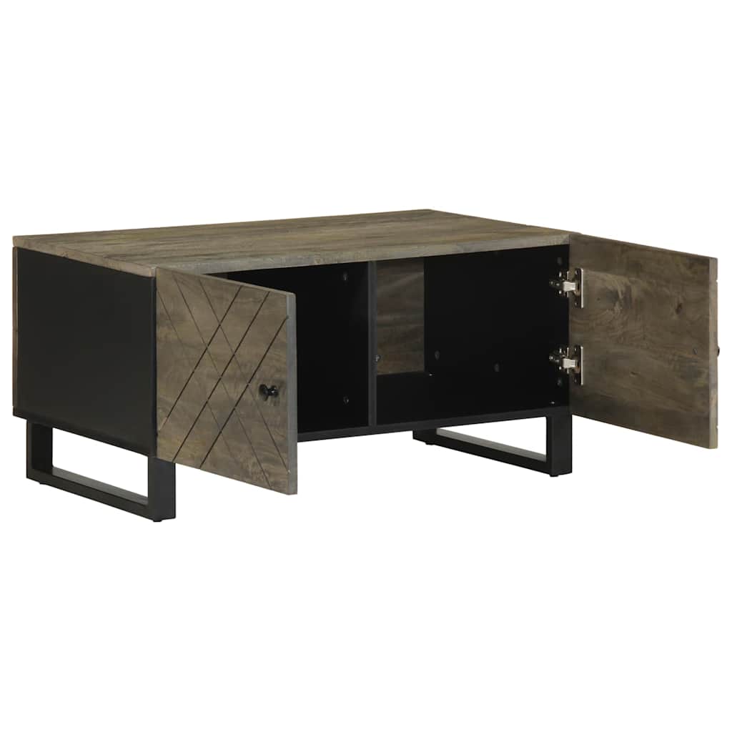 Salontafel 80X50X40 Cm Massief Mangohout Zwart