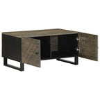 Salontafel 80X50X40 Cm Massief Mangohout Zwart