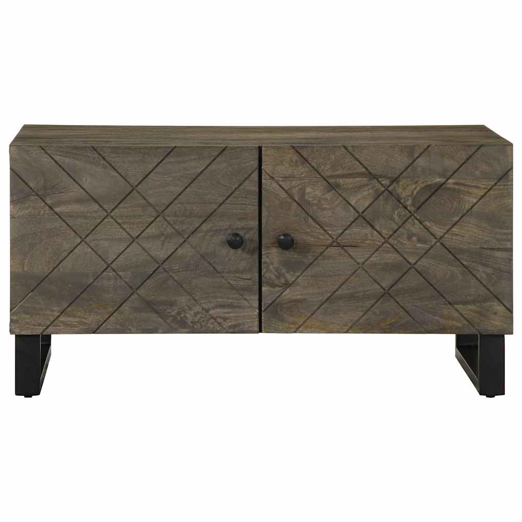 Salontafel 80X50X40 Cm Massief Mangohout Zwart