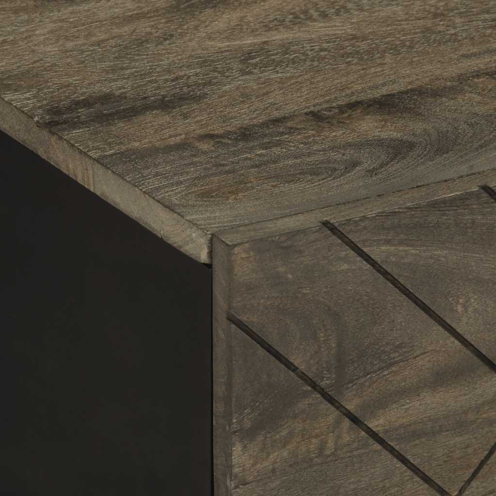 Salontafel 80X50X40 Cm Massief Mangohout Zwart