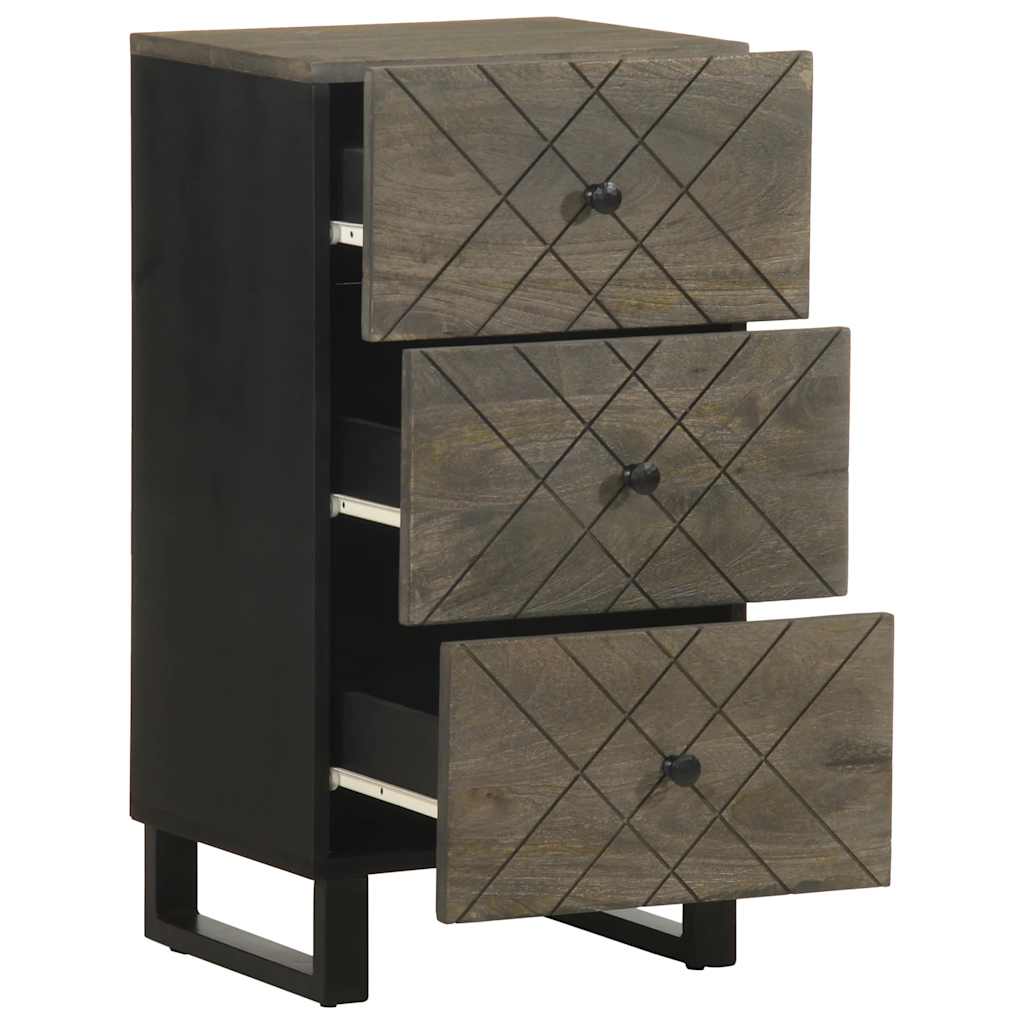 Dressoir 40X33X75 Cm Massief Mangohout Zwart
