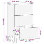Dressoir 40X33X75 Cm Massief Mangohout Zwart