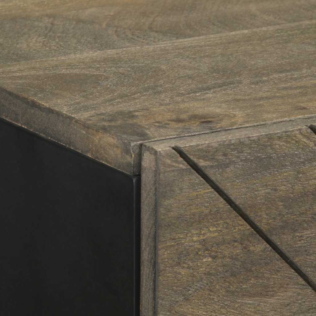 Dressoir 40X33X75 Cm Massief Mangohout Zwart