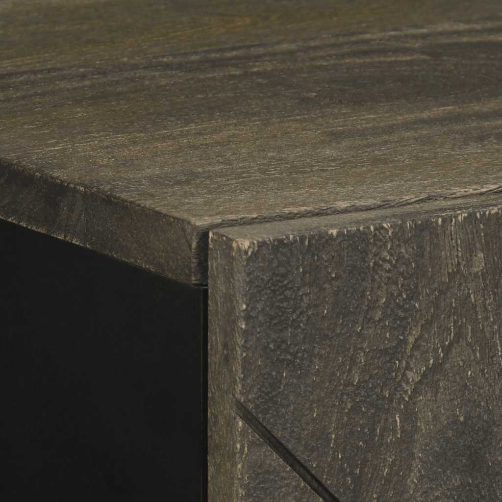Dressoir 40X33X75 Cm Massief Mangohout Zwart