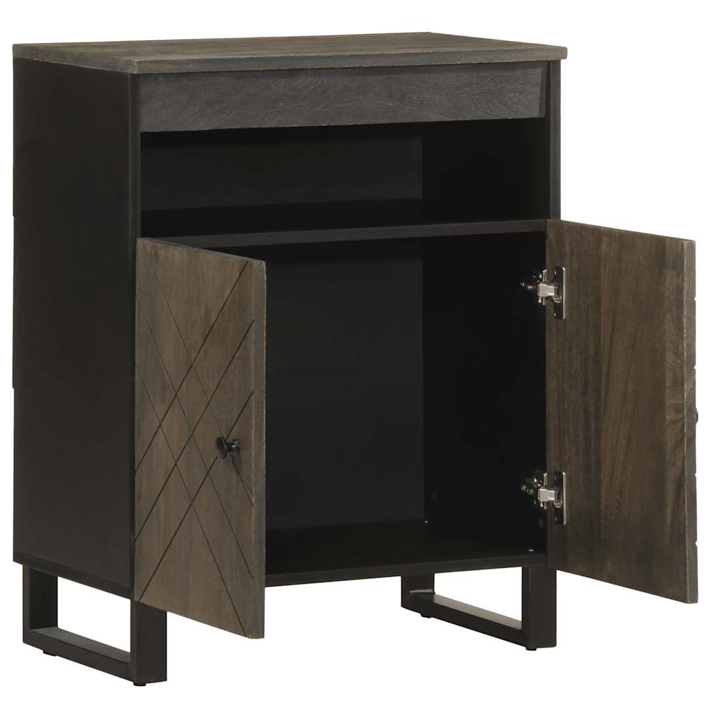 Dressoir 60X33X75 Cm Massief Mangohout Zwart