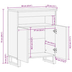 Dressoir 60X33X75 Cm Massief Mangohout Zwart