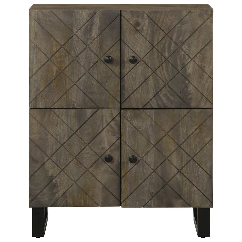 Dressoir 60X33X75 Cm Massief Mangohout Zwart