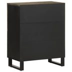 Dressoir 60X33X75 Cm Massief Mangohout Zwart