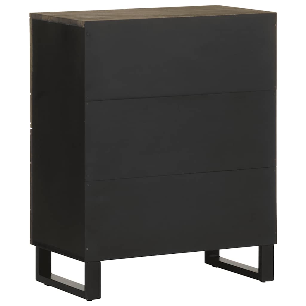 Dressoir 60X33X75 Cm Massief Mangohout Zwart