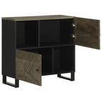 Dressoir 80X33X75 Cm Massief Mangohout Zwart