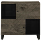 Dressoir 80X33X75 Cm Massief Mangohout Zwart
