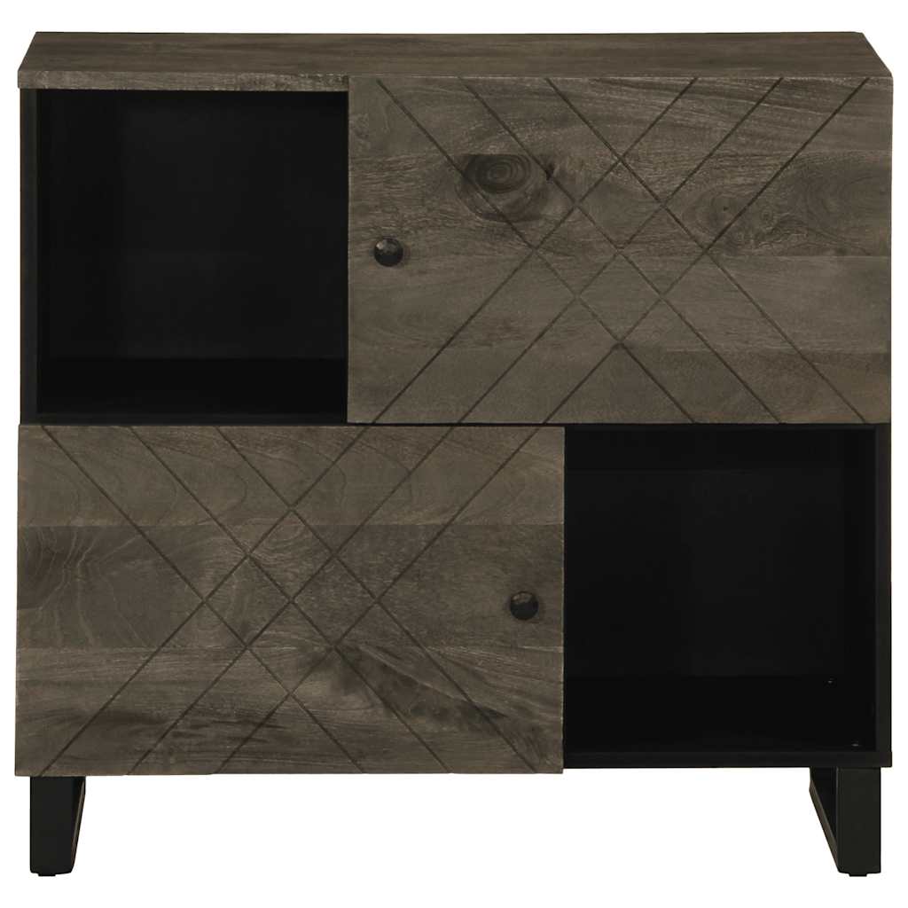 Dressoir 80X33X75 Cm Massief Mangohout Zwart
