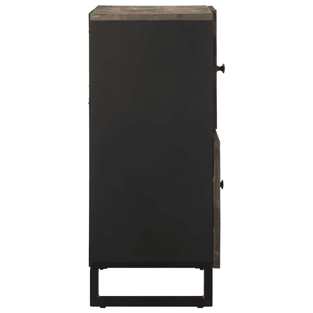 Dressoir 80X33X75 Cm Massief Mangohout Zwart