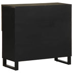 Dressoir 80X33X75 Cm Massief Mangohout Zwart