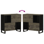 Dressoir 80X33X75 Cm Massief Mangohout Zwart