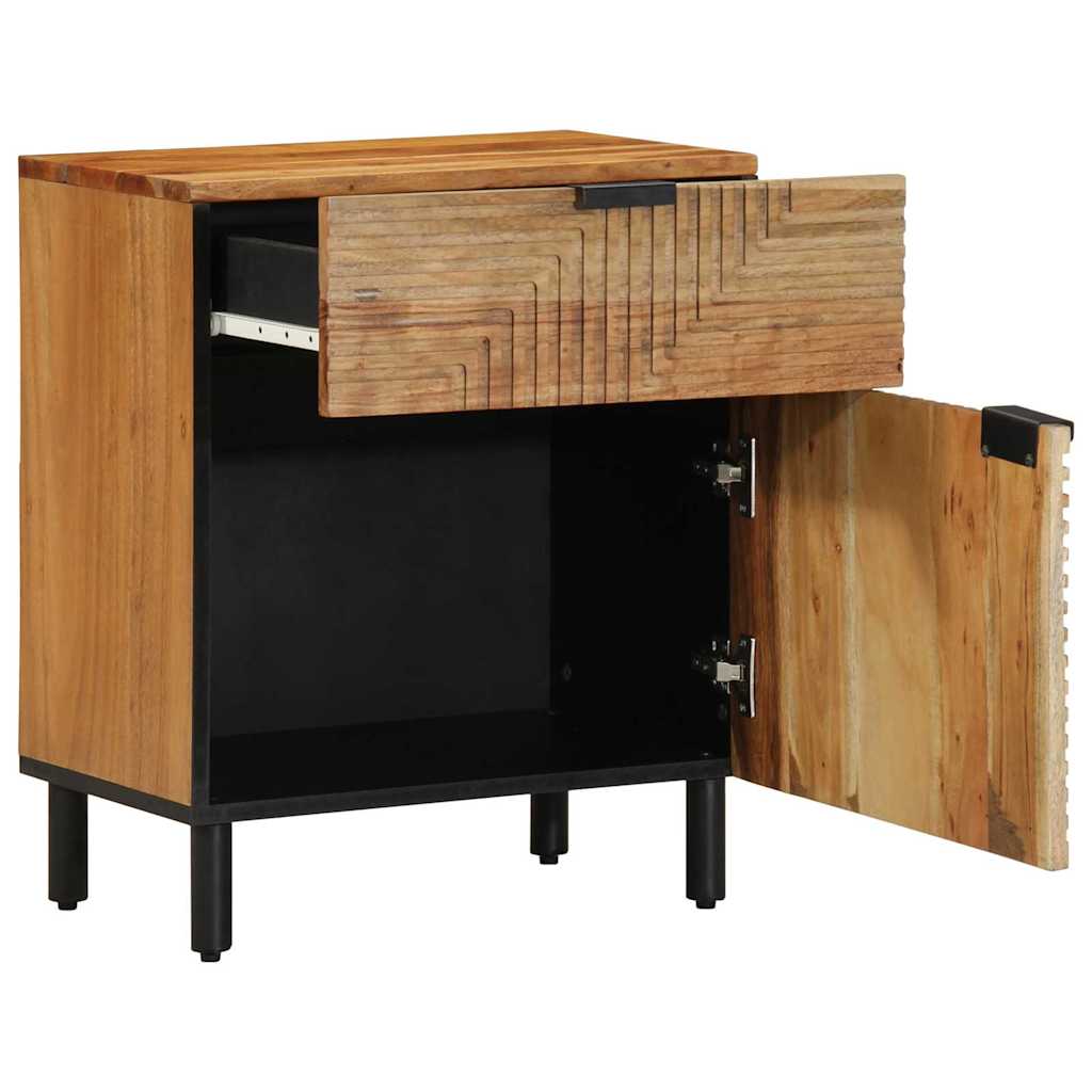 Nachtkastje Met Lade Bruin 50 X 33 X 60 Cm Massief Acaciahout