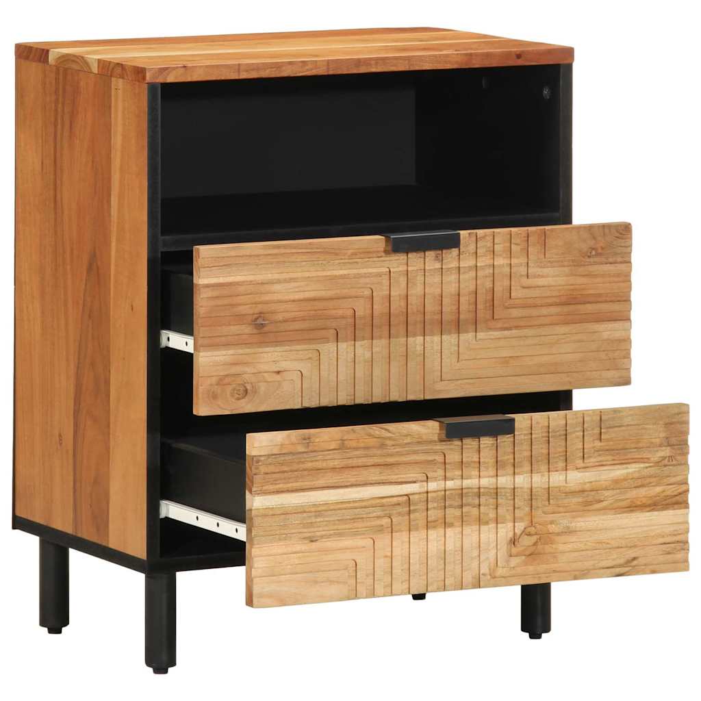 Nachtkastje Met Lade Bruin 50 X 33 X 62 Cm Massief Acaciahout