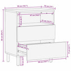 Nachtkastje Met Lade Bruin 50 X 33 X 62 Cm Massief Acaciahout
