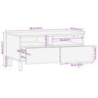 Salontafel With Drawer Bruin 80 X 54 X 40 Cm Massief Acaciahout