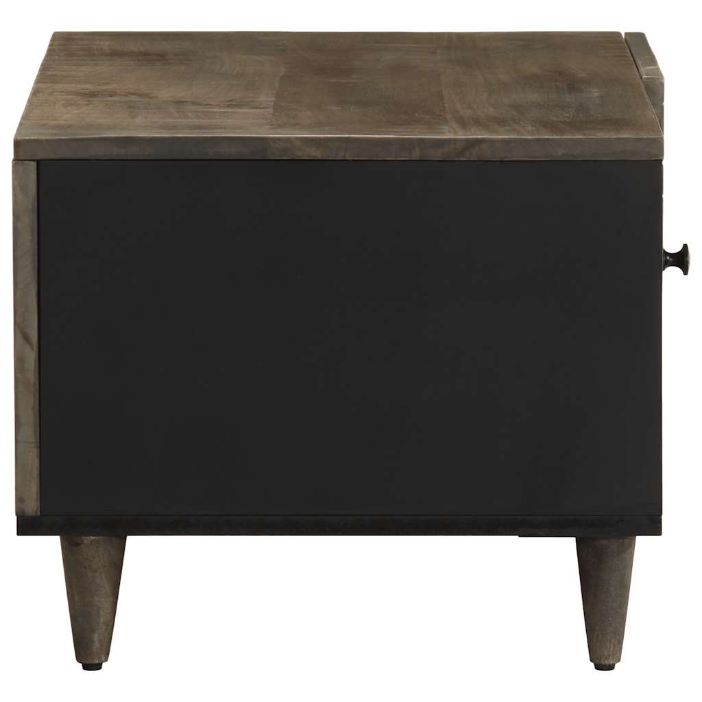 Salontafel 80X50X40 Cm Massief Mangohout Lichtgrijs