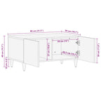 Salontafel 80X50X40 Cm Massief Mangohout Lichtgrijs