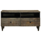 Salontafel 80X54X40 Cm Massief Mangohout Lichtgrijs
