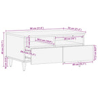 Salontafel 80X54X40 Cm Massief Mangohout Lichtgrijs