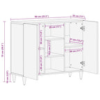 Dressoir 90X33X75 Cm Massief Mangohout