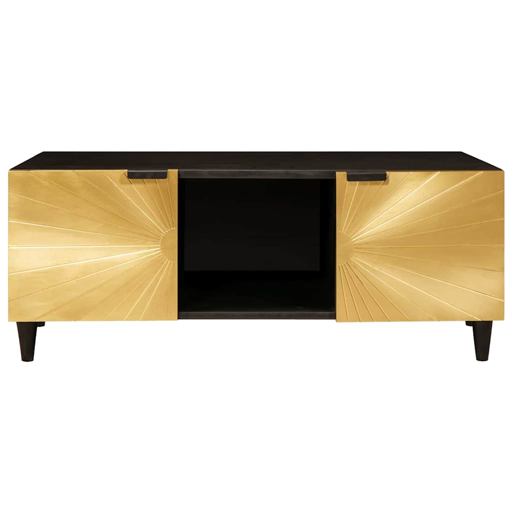 Salontafel Zwart En Goud 100 X 54 X 40 Cm Massief Mangohout