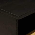 Salontafel Zwart En Goud 80 X 54 X 40 Cm Massief Mangohout