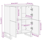 Dressoir Bruin 60 X 33 X 75 Cm Massief Mangohout