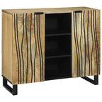 Dressoir Bruin 90 X 33 X 75 Cm Massief Mangohout