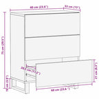 Dressoir Met Lade 60 X 33.5 X 75 Cm Massief Mangohout