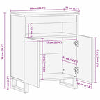Dressoir Bruin 60 X 33 X 75 Cm Massief Mangohout
