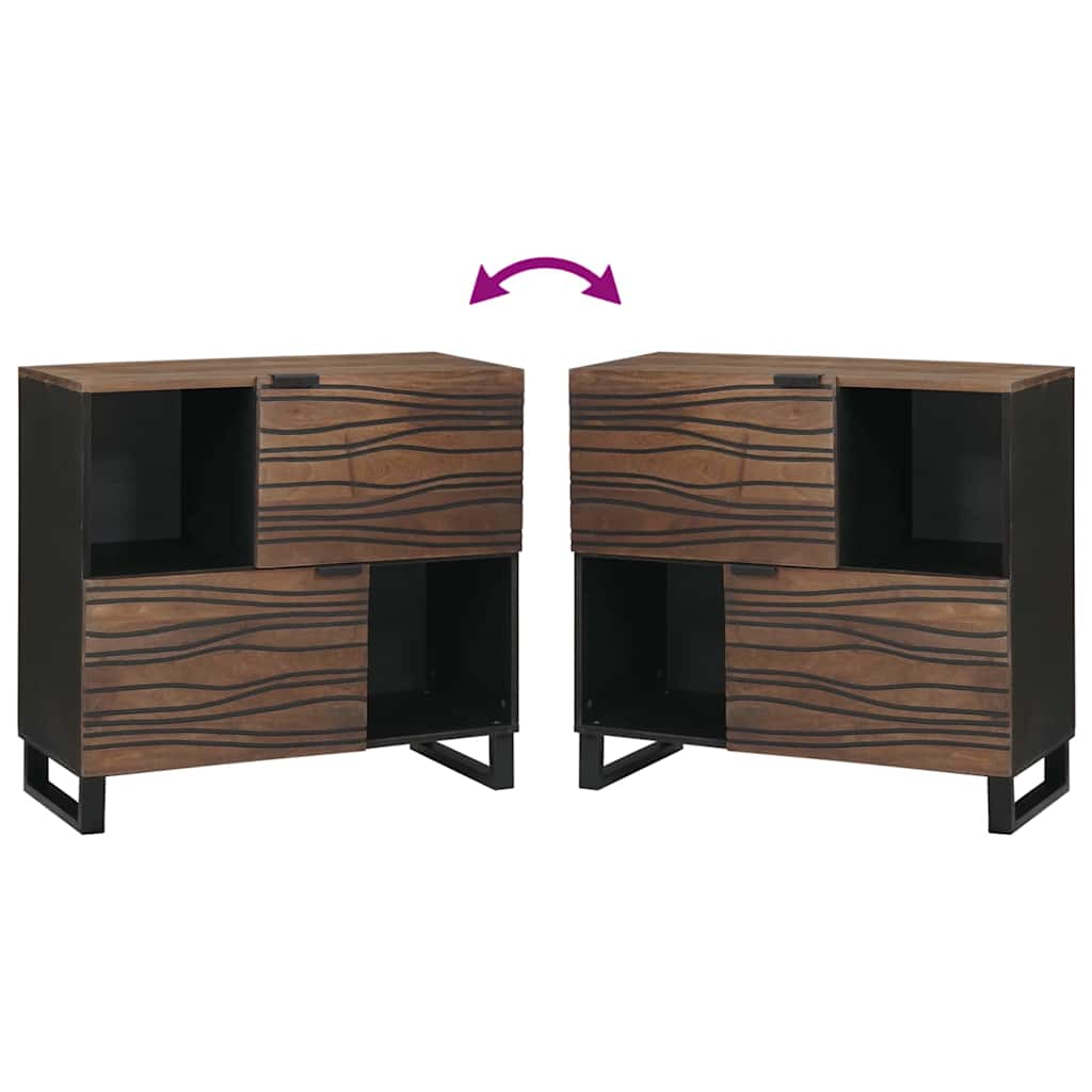 Dressoir Bruin 80 X 33 X 75 Cm Massief Mangohout