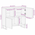 Dressoir Bruin 80 X 33 X 75 Cm Massief Mangohout