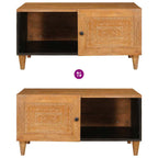 Salontafel Lichtbruin 80 X 50 X 40 Cm Massief Mangohout