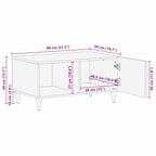 Salontafel Lichtbruin 80 X 50 X 40 Cm Massief Mangohout