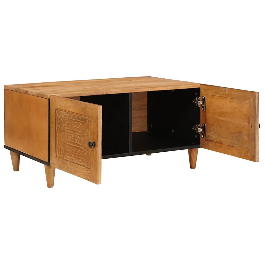 Salontafel Lichtbruin 80 X 50 X 40 Cm Massief Mangohout
