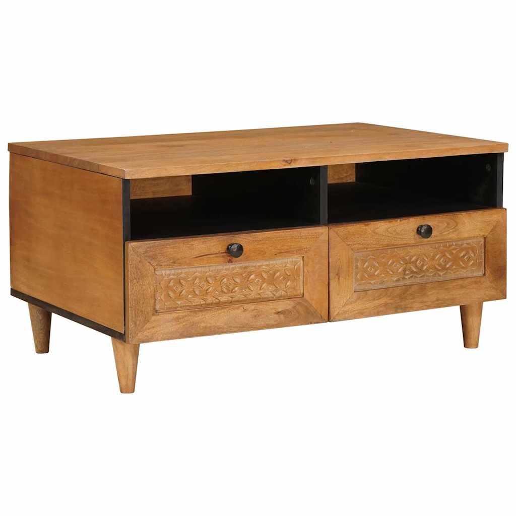 Salontafel Lichtbruin 80 X 54 X 40 Cm Massief Mangohout