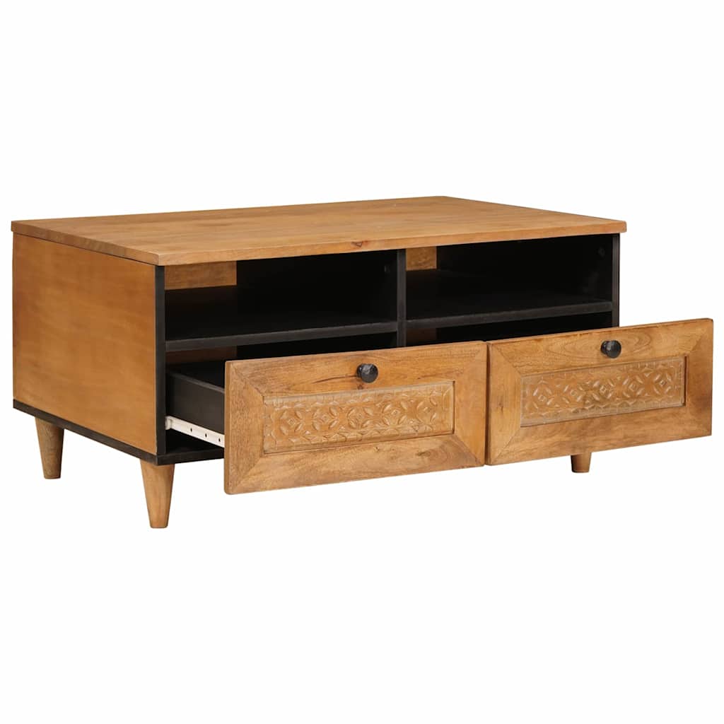 Salontafel Lichtbruin 80 X 54 X 40 Cm Massief Mangohout